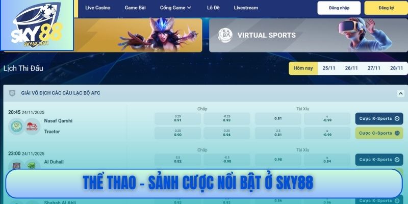 Thể thao - Sảnh cược nổi bật ở SKY88
